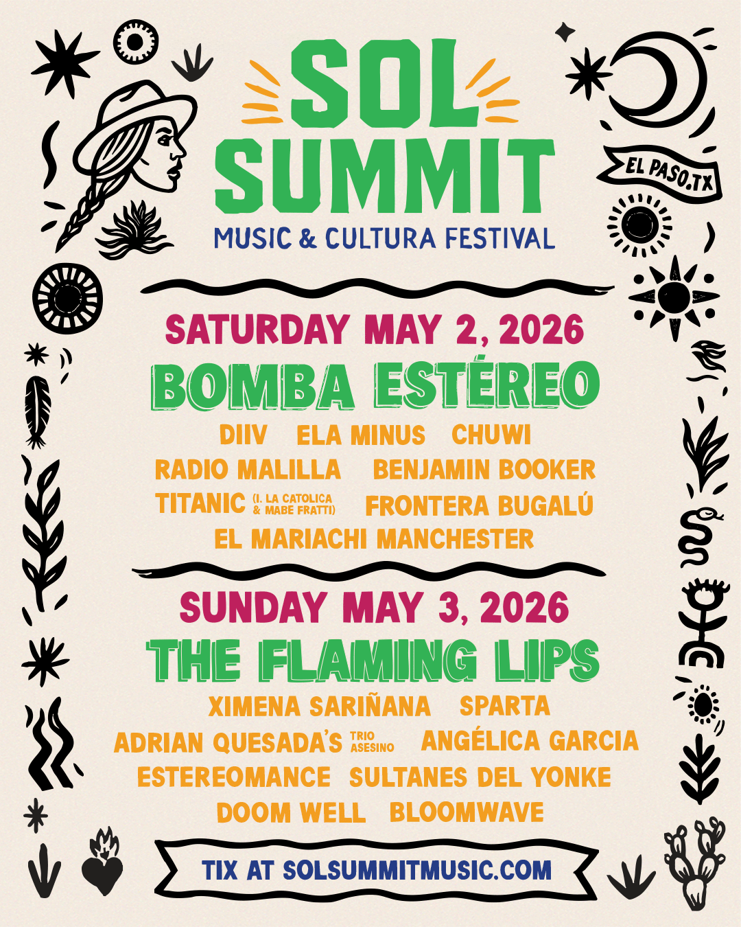 The inaugural Sol Summit Music & Cultura Festival lineup has officially dropped — and it’s big!